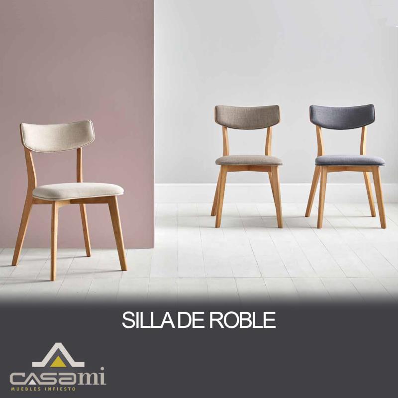 Silla de madera de roble gris oscuro