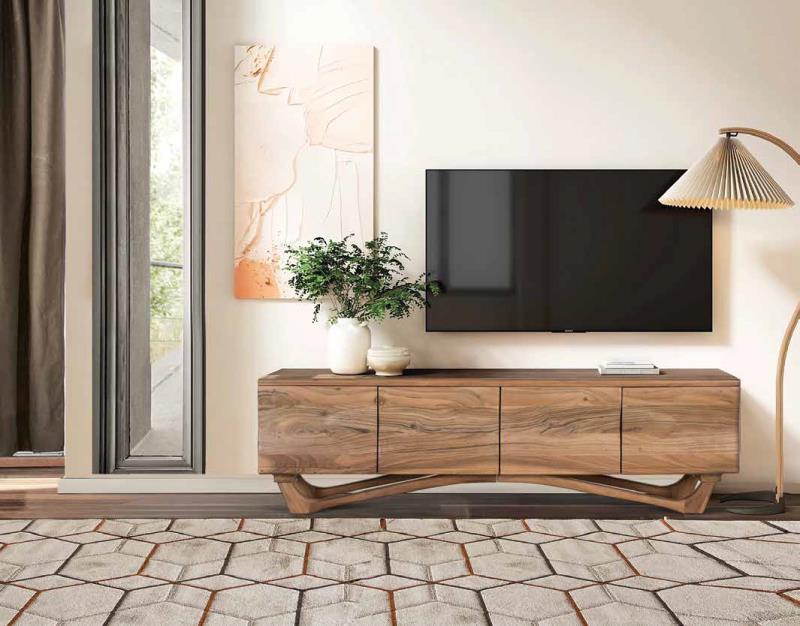 Colección ETNIC-Mueble de tv de madera de acacia. 50 x 170 x 40 cm